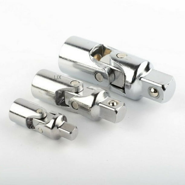 1//4 Inch Hex Shank to 1//4 3//8 1//2 Square Socket Drives Senmubery 3PC Wobble Socket Adapters Universal Joint Swivel Socket Set